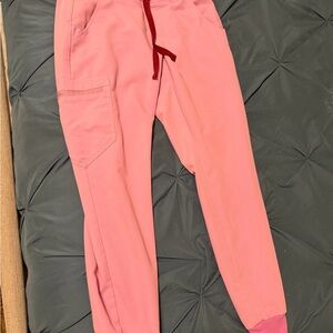 Figs Pink Kids Drawstring Cargo Joggers